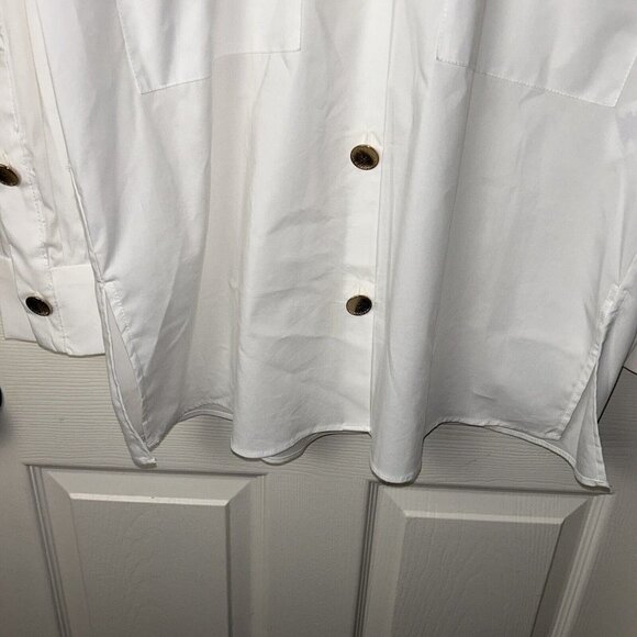Magaschoni White Gold Button Up Lightweight Oversize Casual Shirt Size XS - Picture 4 of 8
